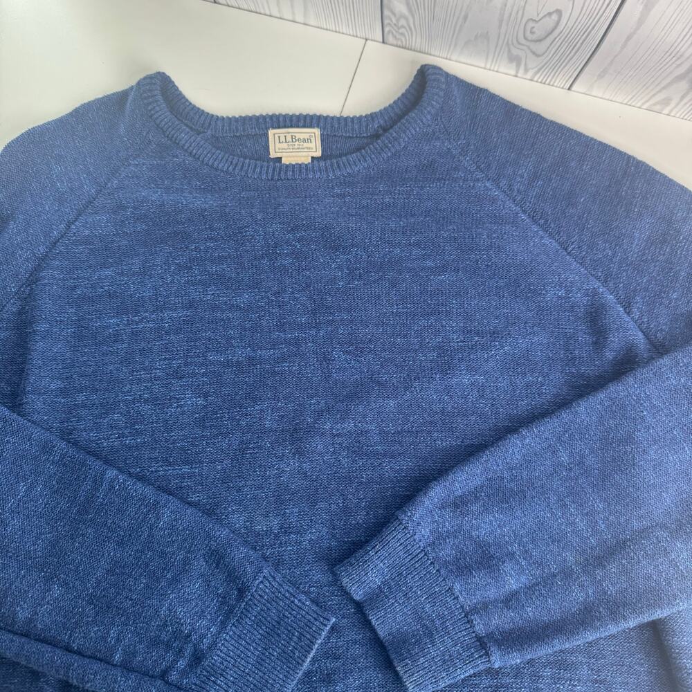 L.L.Bean 100% Organic Cotton Blue Crew Neck Sweater Men’s Size XXL